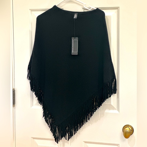 Beryll Los Angeles Cashmere Leather Fringe Cape